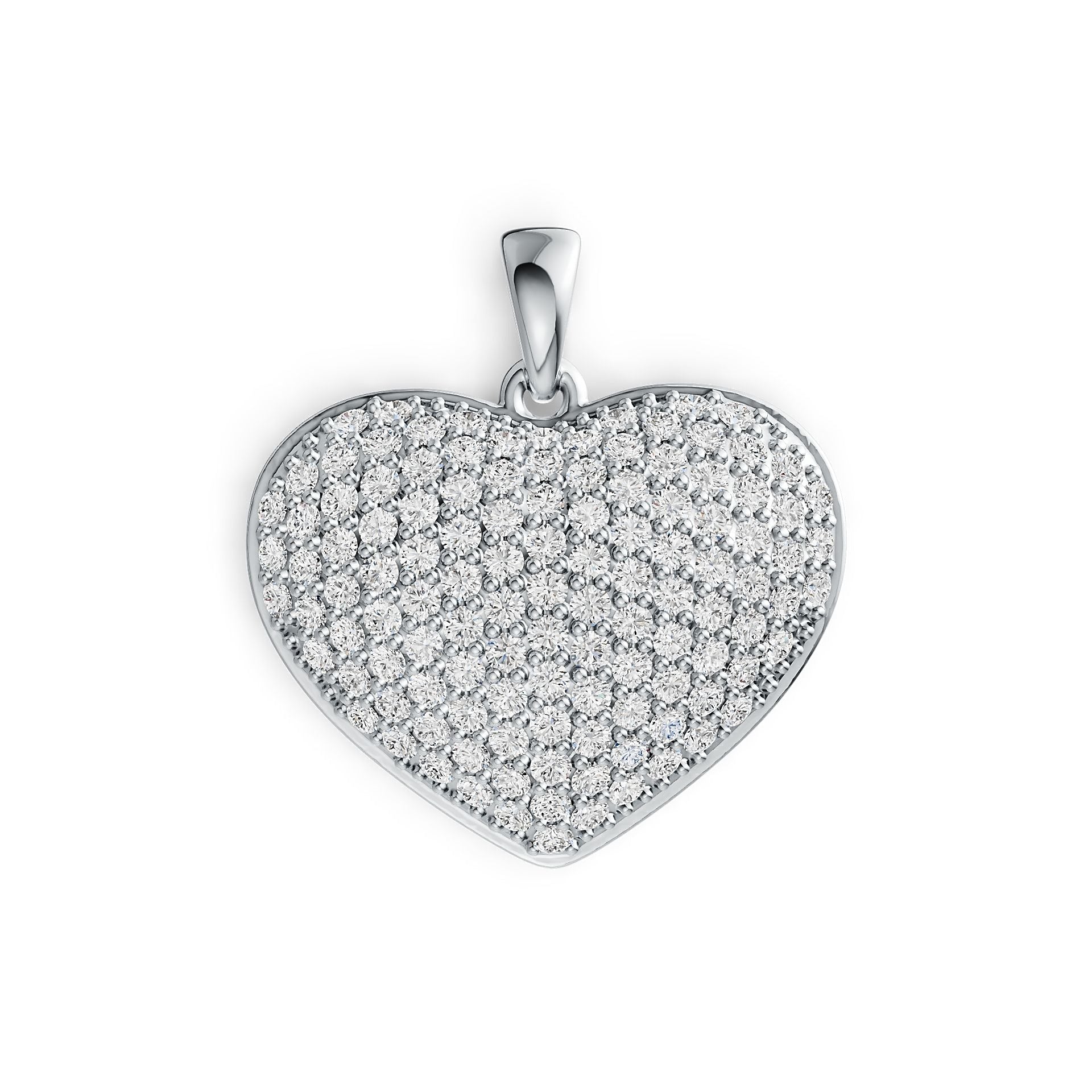 Sterling Silver Pendant Heart Theme with White Topaz or Moissanite DHJ