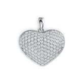 Sterling Silver Pendant Heart Theme with White Topaz or Moissanite DHJ
