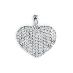 Sterling Silver Pendant Heart Theme with White Topaz or Moissanite DHJ