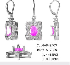 14K Gold Semi Mount Earrings Setting Cushion CU 8X6mm Diamond Accent DHJ