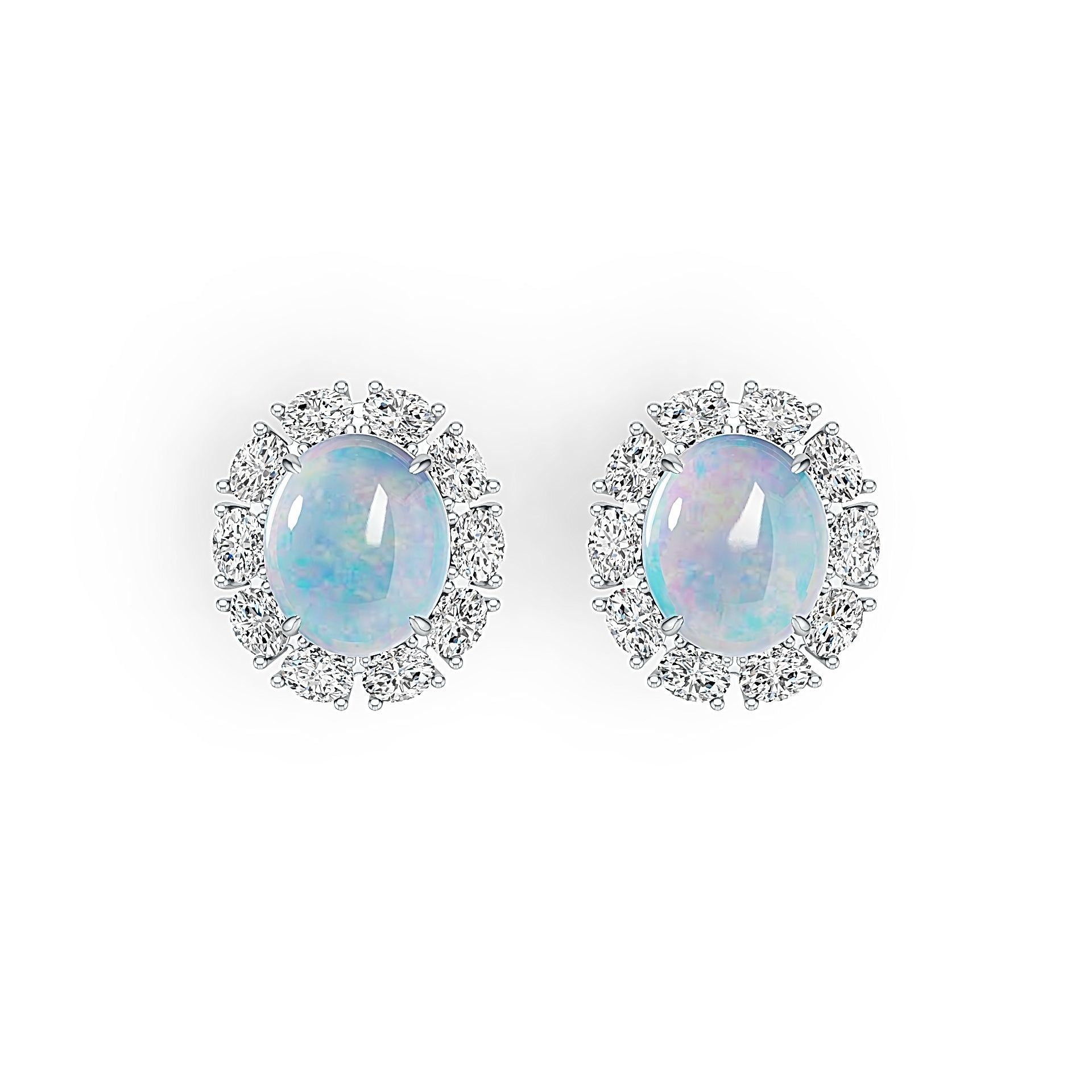 Sterling Silver Semi Mount Earrings Setting Oval OV 12X10mm Cabochon DHJ