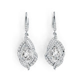 Platinum Semi Mount Earrings Setting Pear PE 9X6mm Diamond Accent DHJ