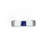 Anillo para hombre de plata de ley con montaje semi ajustable para piedra princesa SQ 4.5X4.5mm