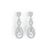 Sterling Silver Semi Mount Earrings Setting Pear PE 4X3mm Infinity Teardrop DHJ