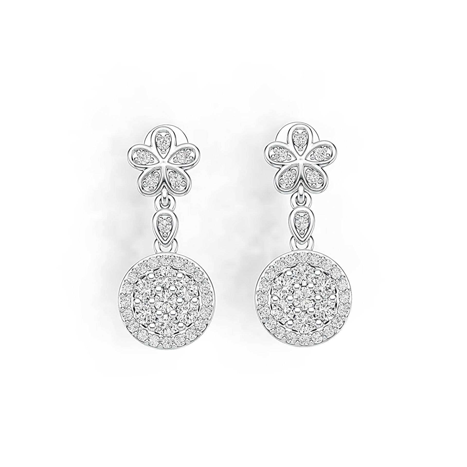10K Gold Semi Mount Earrings Setting Round RD 2.5mm Moissanite Accent DHJ