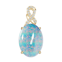 14K Gold Semi Mount Pendant Setting Round Ro 18x13mm Diamond Accent Syz Jewelry