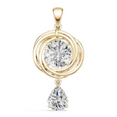 14K Gold Semi Mount Pendant Setting Round Ro 10x8mm Syz Jewelry