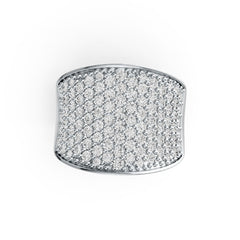 Sterling Silver Pave Cluster Ring Saddle with White Topaz or Moissanite