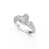 Platinum Semi Mount Ring Setting Pear PE 10X8mm Diamond Accent DHJ