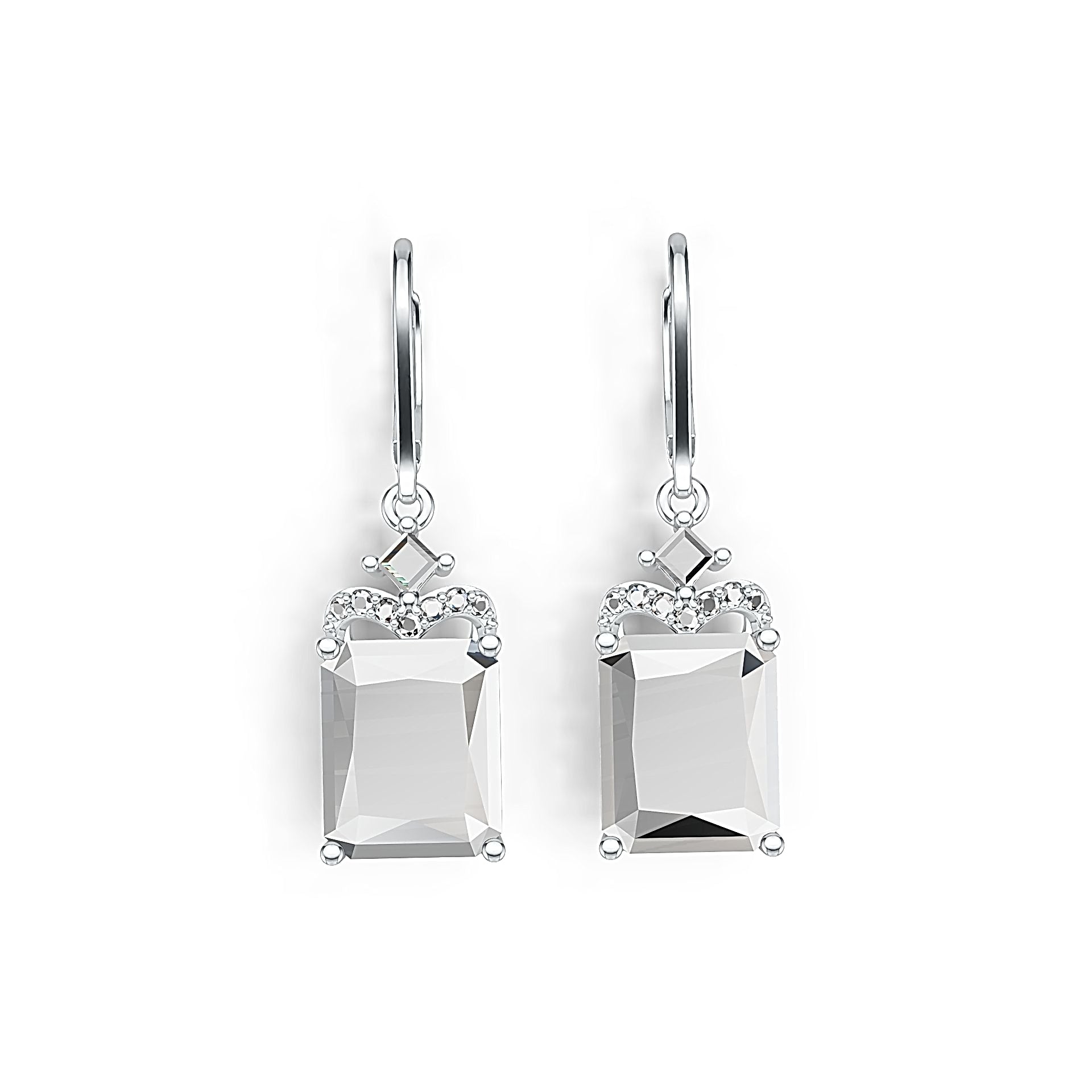 Sterling Silver Semi Mount Earrings Setting Emerald OCT 11X9mm DHJ