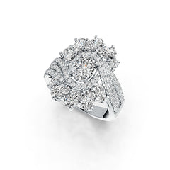 18K Gold Semi Mount Ring Setting Oval OV 7X5mm OV 5X3mm Diamond Accent DHJ