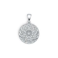 Sterling Silver Pendant Starburst Celtic Knot Compass Theme DHJ