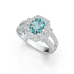 Platinum Semi Mount Ring Setting Cushion CU 8X6mm Diamond Accent DHJ