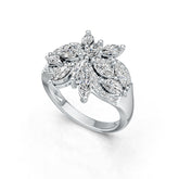 14K Gold Semi Mount Ring Setting Marquise MQ 6X3mm Diamond Accent DHJ