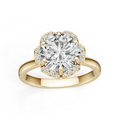18K Gold Semi Mount Ring Setting Round Ro 6x6mm Diamond Accent Syz Jewelry