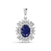 Platinum Semi Mount Pendant Setting Oval Ov 8x6mm Diamond Accent Syz Jewelry