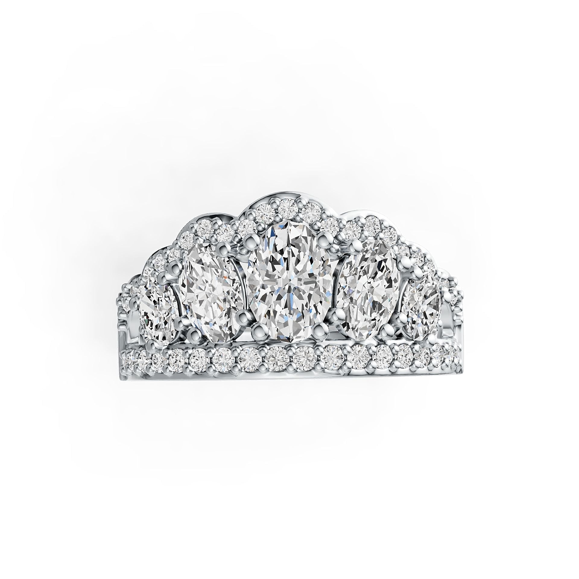 Sterling Silver Semi Mount Ring Setting Oval OV 7X5mm OV 6X4mm OV 4X3mm Tiara Theme DHJ