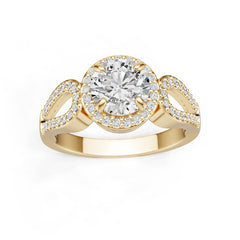 18K Gold Semi Mount Ring Setting Round Ro 6x6mm Diamond Accent Syz Jewelry