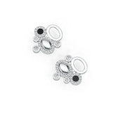 Platinum Semi Mount Earrings Setting Round RD 2X2mm with Diamond Accent DHJ