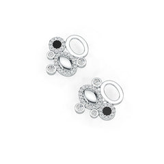 Platinum Semi Mount Earrings Setting Round RD 2X2mm with Diamond Accent DHJ