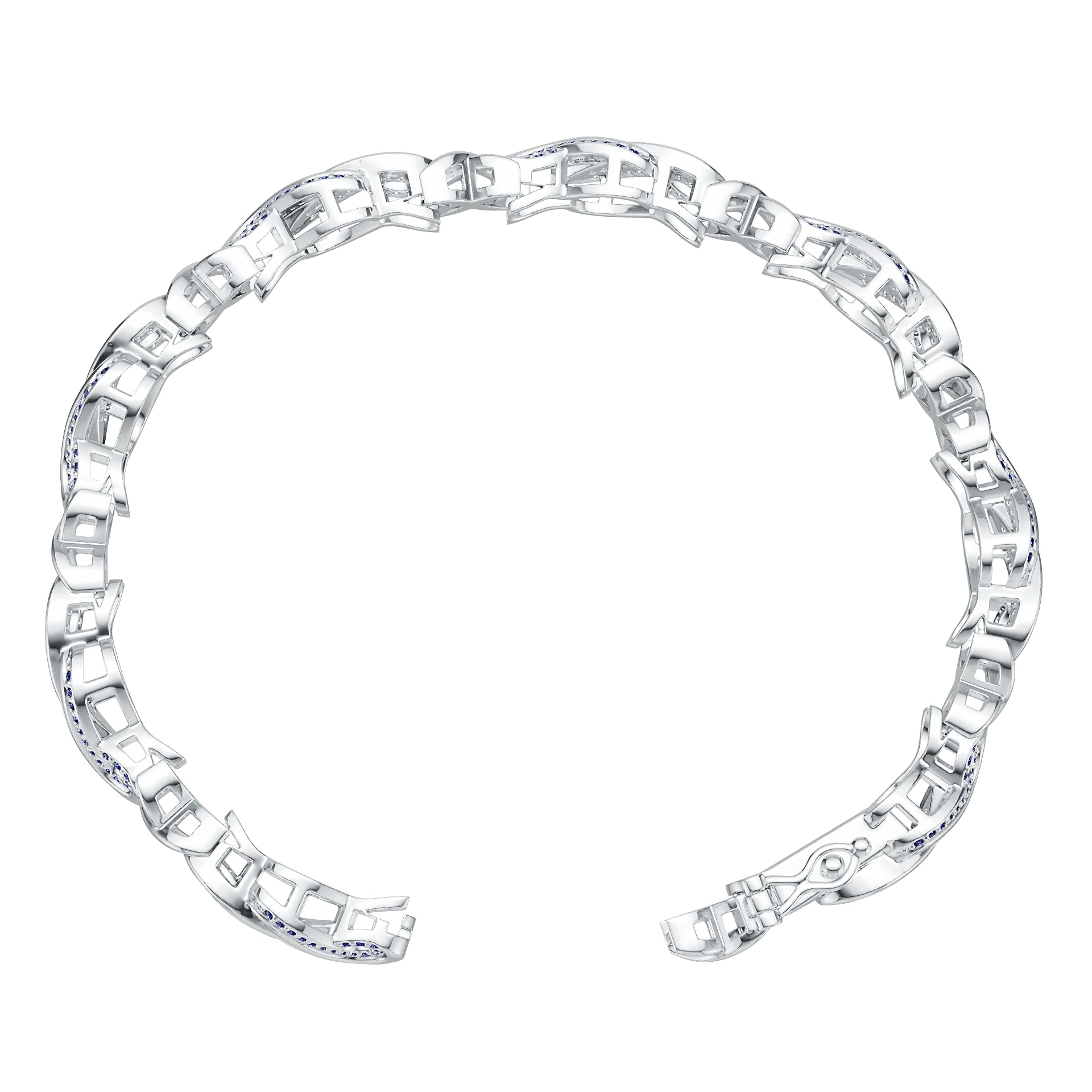 Platinum Semi Mount Bracelet Setting Round Ro 6x6mm Syz Jewelry