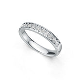 14K Gold Ring Half Eternity with or Moissanite Diamond Accent DHJ