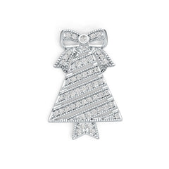 Sterling Silver Pendant with White Topaz or Moissanite Christmas Tree Theme DHJ