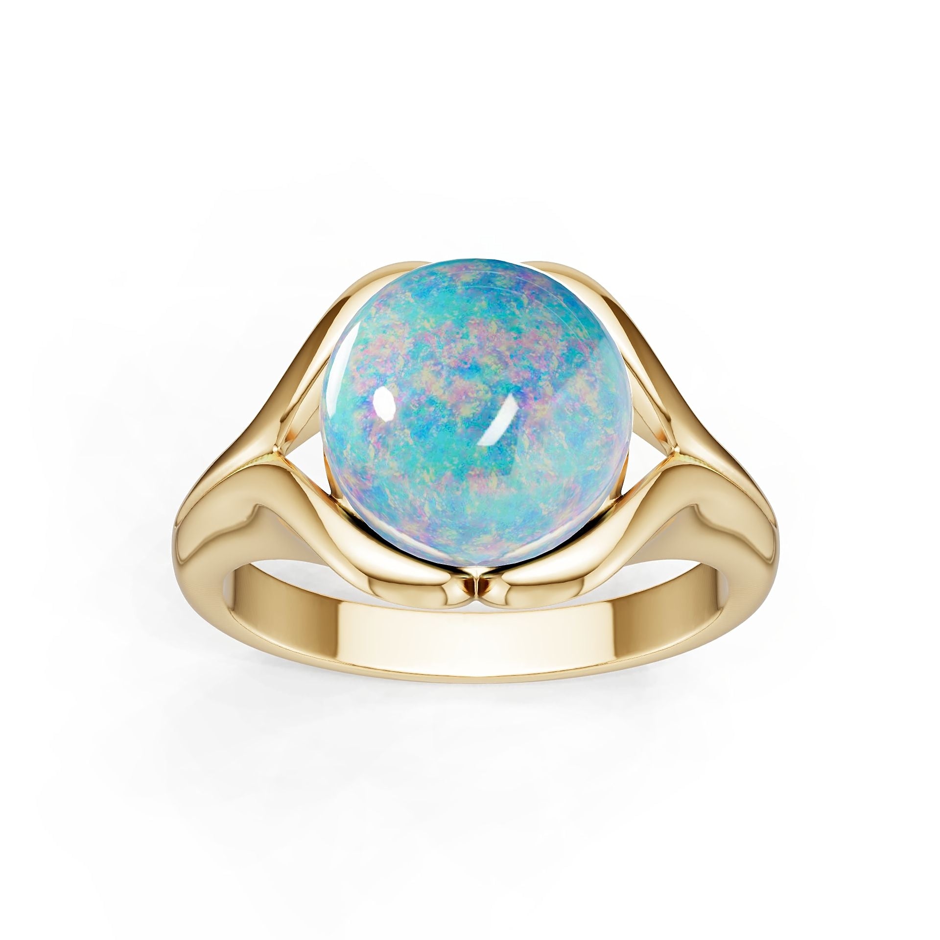 14K Gold Semi Mount Ring Setting Round Ro 10x10mm Syz Jewelry