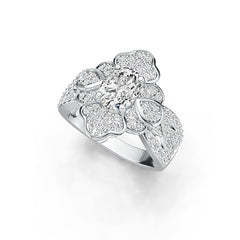 10K Gold Semi Mount Ring Setting Oval OV 8X6mm Moissanite Accent DHJ