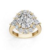 10K Gold Semi Mount Ring Setting Oval Ov 5x9mm Moissanite Accent Syz Jewelry