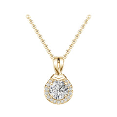 18K Gold Semi Mount Pendant Setting Round Ro 5x5mm Diamond Accent Syz Jewelry