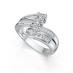 10K Gold Semi Mount Ring Setting Oval OV 5x3mm Moissanite Accent DHJ