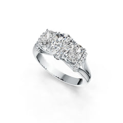 10K Gold Semi Mount Ring Setting Oval OV 8X6mm CU 6X4mm Moissanite Accent DHJ
