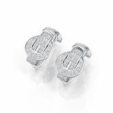 10K Gold Earrings Belt Buckle Theme with or Moissanite Moissanite Accent DHJ
