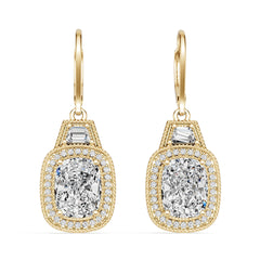 18K Gold Semi Mount Earrings Setting Cushion Cu 5x7mm Diamond Accent Syz Jewelry