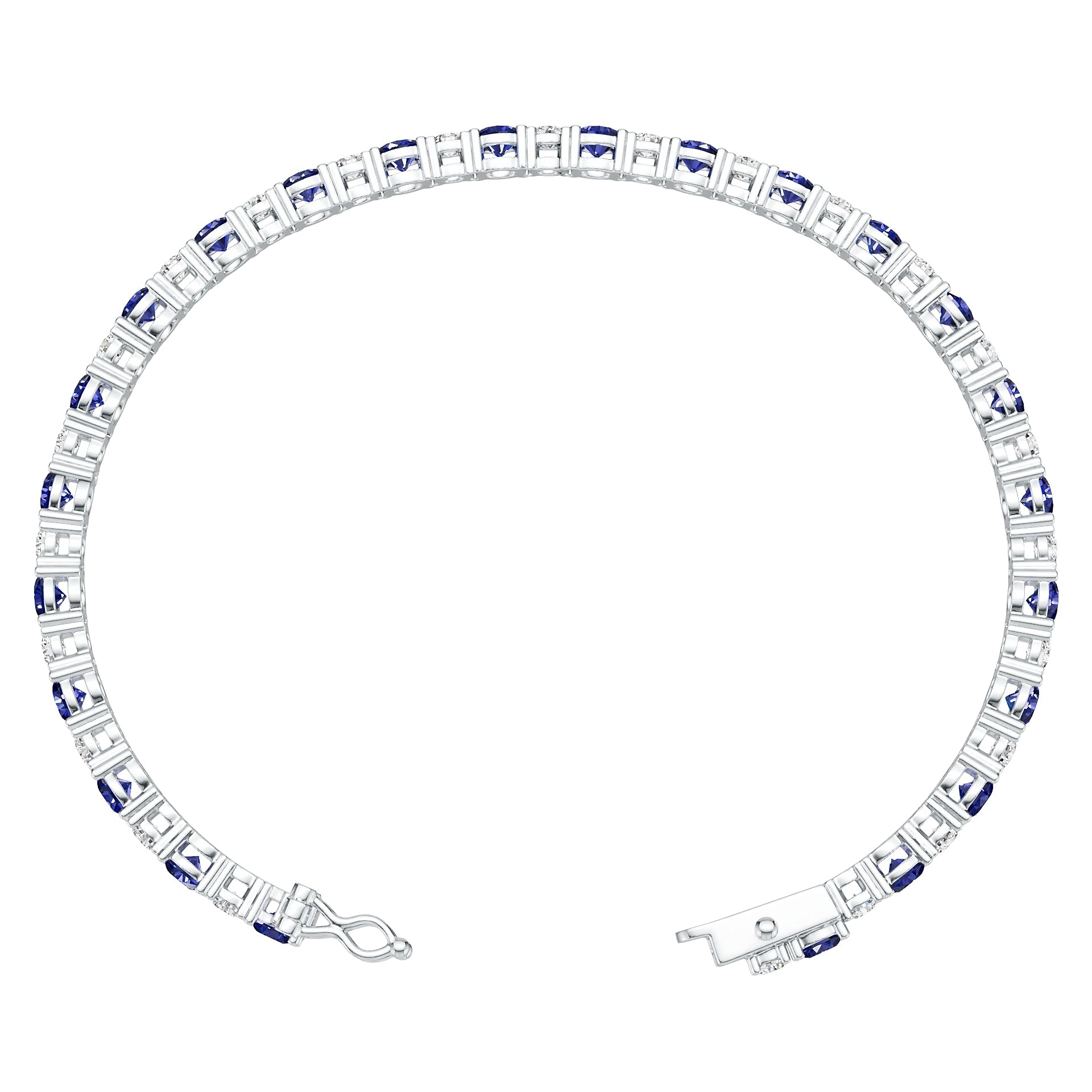 Sterling Silver Semi Mount Bracelet Setting Round RD 4x4mm DHJ
