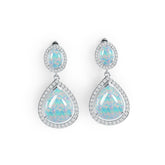 Boucles d'oreilles semi-montées en argent sterling serti poire PE 15X12mm