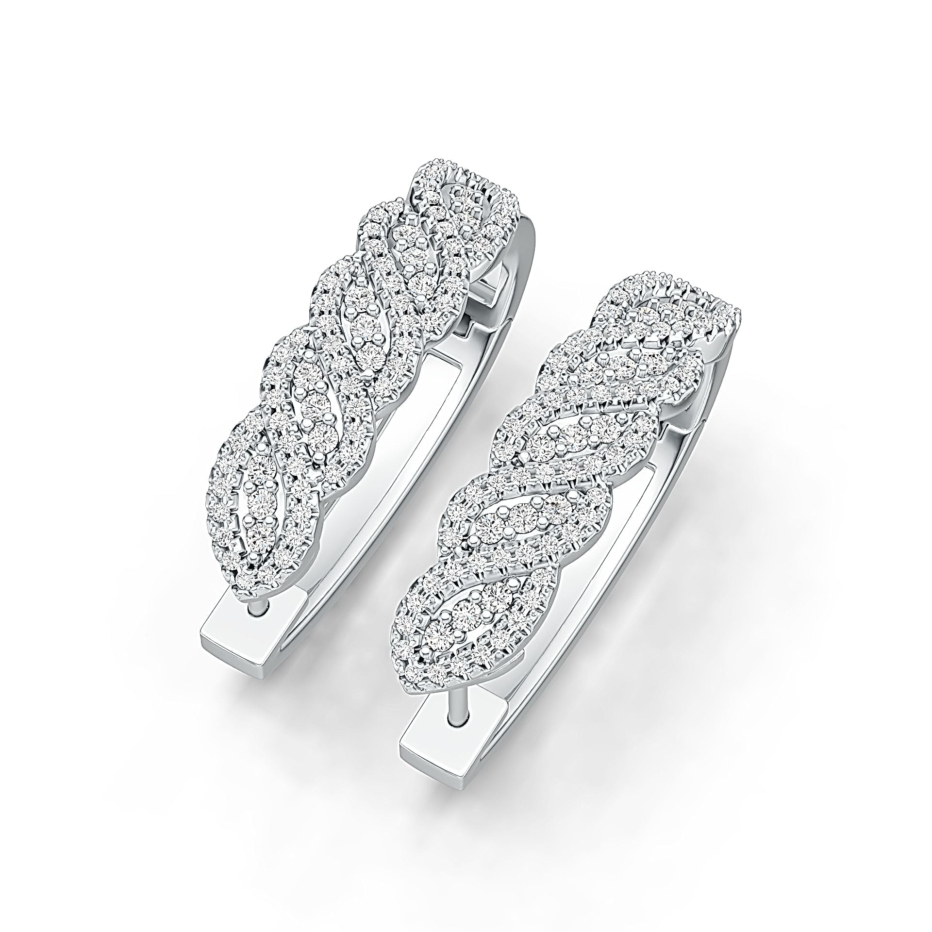 14K Gold Semi Mount Earrings Setting Round RD 1.5mm Diamond Accent DHJ