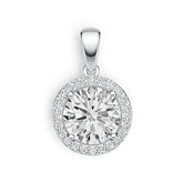 Sterling Silver Semi Mount Pendant Setting Round RD 13X13mm Halo White Topaz Syzjewelry