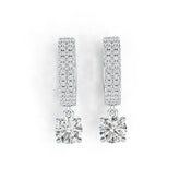 18K Gold Semi Mount Earrings Setting Round RD 6x6mm Diamond Accent DHJ
