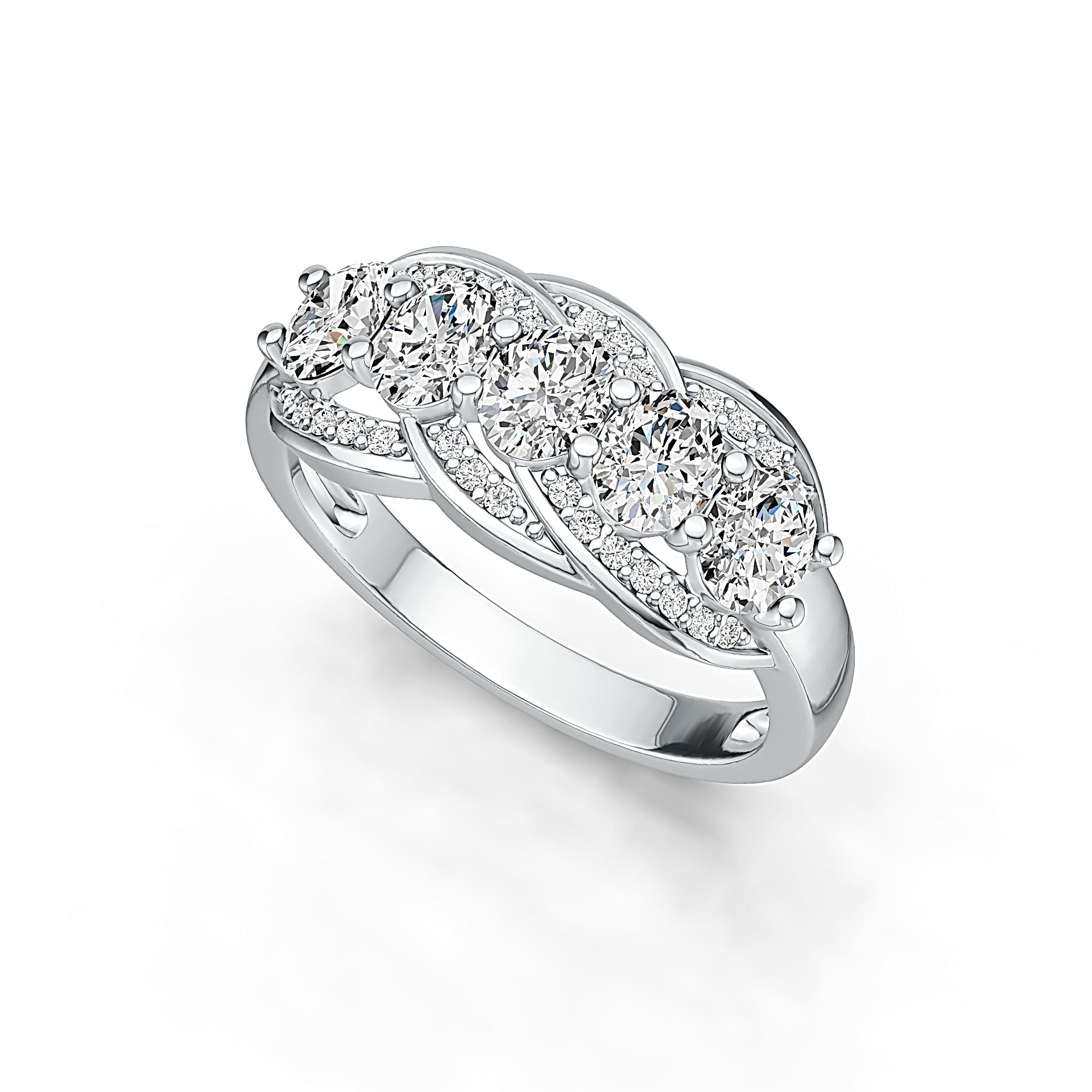 10K Gold Semi Mount Ring Setting Oval OV 5X4mm Moissanite Accent DHJ