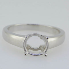 Platinum Semi Mount Ring Setting Round RD 8x8mm Syzjewelry