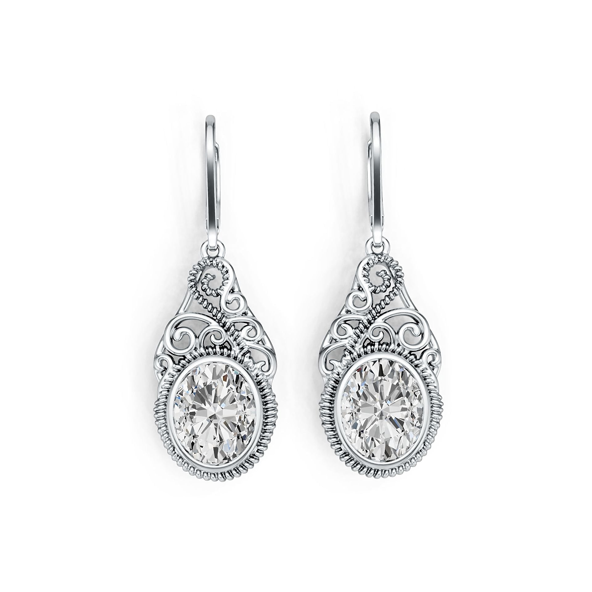 Sterling Silver Semi Mount Earrings Setting Oval OV 10X8mm DHJ