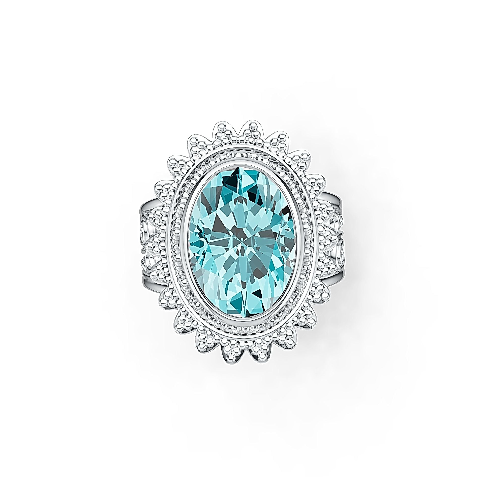 Sterling Silver Semi Mount Ring Setting Oval OV 14X10mm DHJ