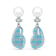 Sterling Silver Semi Mount Earrings Setting Round RD 9x9mm Pearl DHJ
