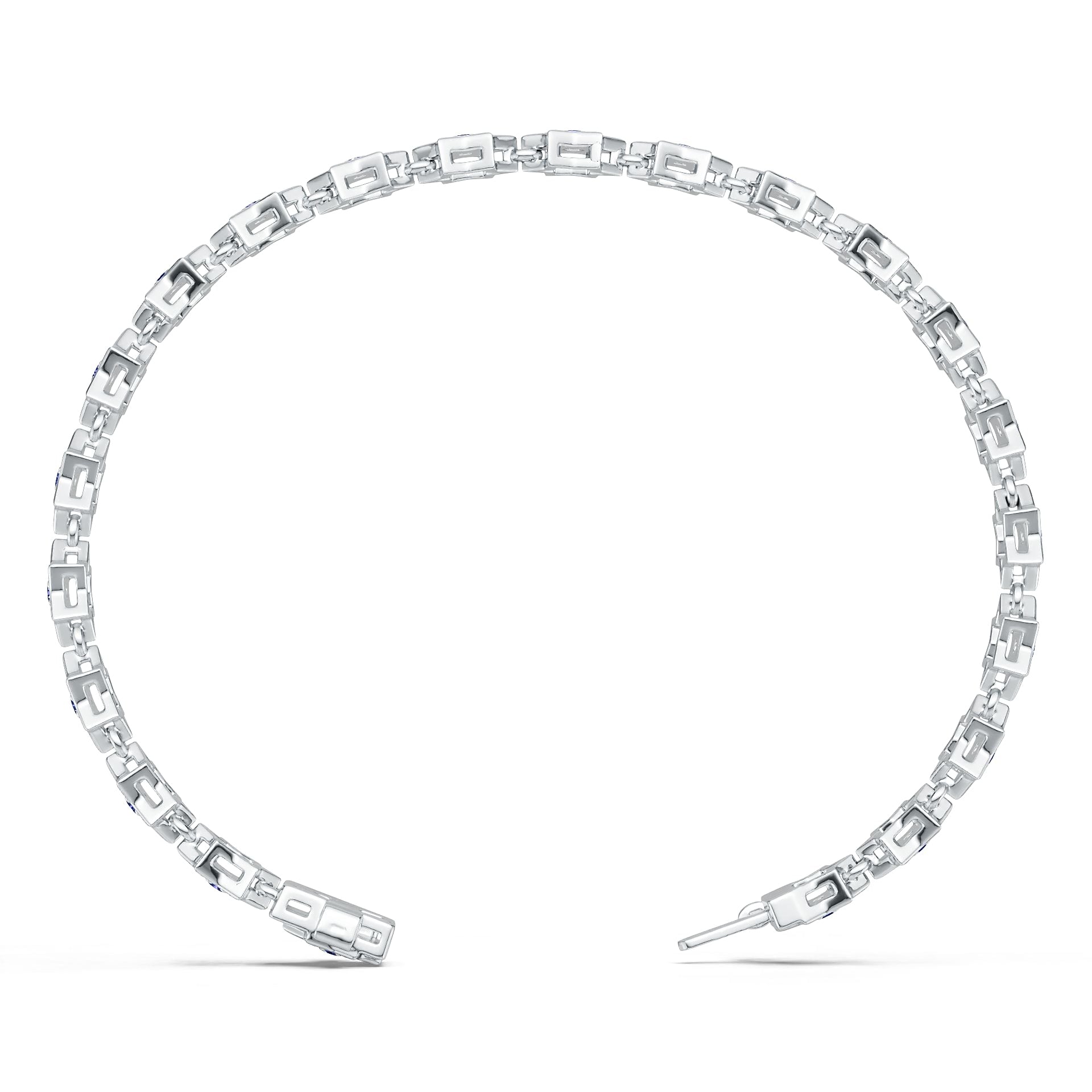 Platinum Semi Mount Bracelet Setting Round Ro 6x6mm Syz Jewelry