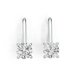 Sterling Silver Semi Mount Earrings Setting Round RD 6x6mm DHJ