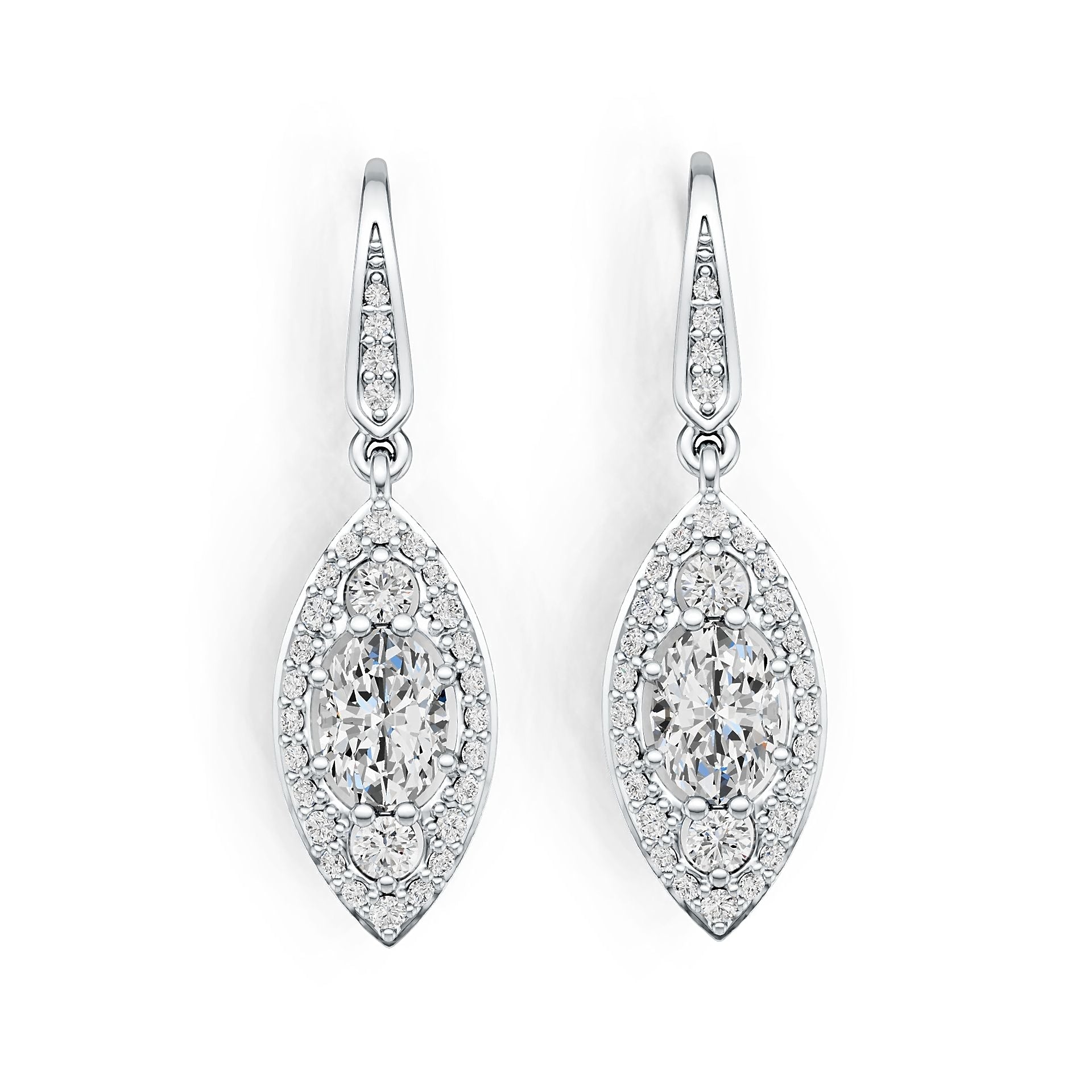 Sterling Silver Semi Mount Earrings Setting Oval OV 7X5mm with White Topaz DHJ