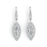 Sterling Silver Semi Mount Earrings Setting Oval OV 7X5mm with White Topaz DHJ