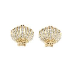 14K Gold Semi Mount Earrings Setting Round Ro 6x6mm Diamond Accent Syz Jewelry